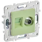 SKANDY Розетка двойная TV+RJ45 кат.6E SK-A15G мятный IEK