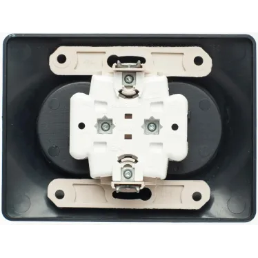 GLOSSA Розетка двойная без заземления антрацит в сборе