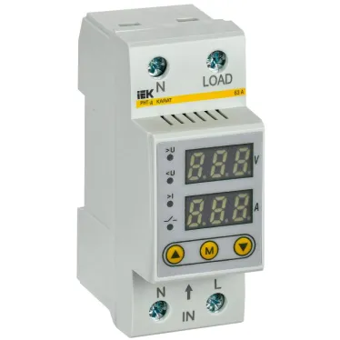 Реле напряжения и тока РНТ-д 1-ф. 36мм 63А