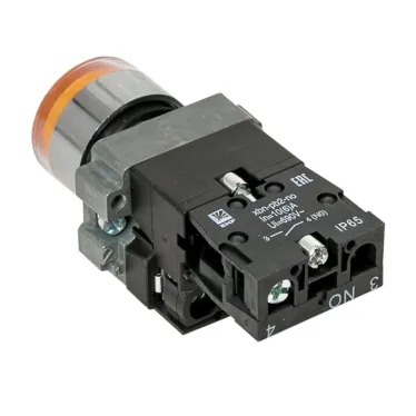 Кнопка BA51 с подсветкой 230В желтая NO IP65 PROxima