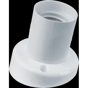 Патрон настенный наклонный Е27 пластиковый белый