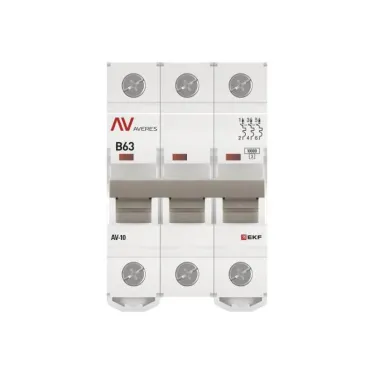 Выключатель автоматический AV-10 3P 63A (B) 10kA AVERES