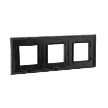 Рамка из натурального стекла, ''Avanti'', черная, 6 модулей