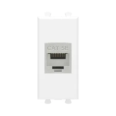 Avanti Компьютерная розетка RJ-45 без шторки модульная кат.5е экранированная Белое облако 1 модуль