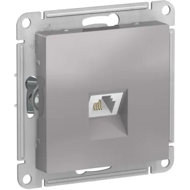 Розетка ATLASDESIGN телефонная RJ11 механизм алюминий