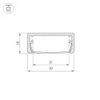 Профиль ARH-WIDE-W39-2000 ANOD (ARL, Алюминий)