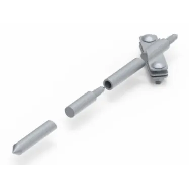 Безмуфтовой комплект модульно-штырьевого заземления L-3000, диаметр D16, для организации заземления токоотводов системы молниезащиты/оборудования. Материал - горячеоцинкованная сталь.