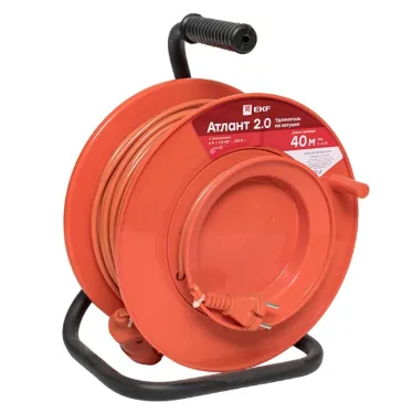 Удлинитель на катушке ''Атлант 2.0'' 1 гнездо 40м без заземления ПВС 2*0,75 6А/1,3кВт PROxima