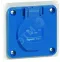 Встраиваемая розетка бытового назначения - P17 Tempra Pro - французский стандарт - со шторками - синий | 057671 | Legrand