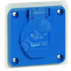 Встраиваемая розетка бытового назначения - P17 Tempra Pro - французский стандарт - со шторками - синий | 057671 | Legrand