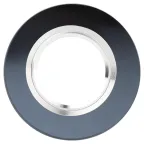 Светильник декор стекло круглое MR16,12V/220V, 50W, хром/черный DK7 CH/BK