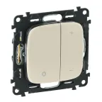 Valena ALLURE Светорегулятор кнопочный универсальный 400Вт без нейтрали С лицевой панелью Слоновая кость