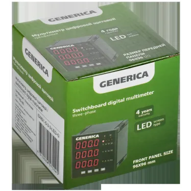 Мультиметр цифровой щитовой трехфазный DO RS-485 96х96мм LED GENERICA