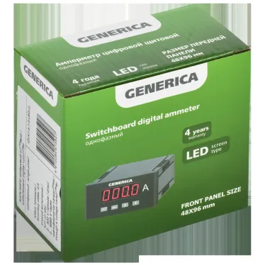 Вольтметр цифровой щитовой однофазный 48х96мм LED GENERICA