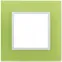 Рамка на 1 пост, стекло, Эра Elegance, лайм+бел, 14-5101-26