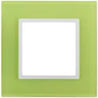 Рамка на 1 пост, стекло, Эра Elegance, лайм+бел, 14-5101-26