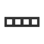 Рамка из алюминия, ''Avanti'', черная, 8 модулей