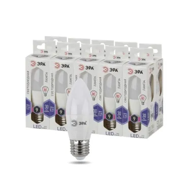 Лампа светодиодная LED B35-9W-860-E27 (диод, свеча, 9Вт, хол, E27 (10/100/3500)