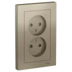 ATLASDESIGN розетка двойная без заземления со шторками, 16А, в сборе, шампань