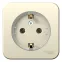 Розетка BLANCA наружная, с заземлением, без шторок, (тонкая), с изолирующей пластиной 16А, 250В, молочный