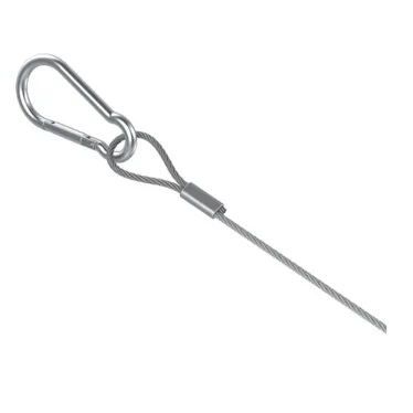 Трос оцинкованный с карабином и замком 1 м, толщина 2,0 мм, Сендзимир цинк
