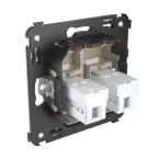 Avanti Розетка телефонная в стену двойная, ''Ванильная дымка''