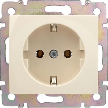 VALENA Розетка с заземлением в рамку слоновая кость