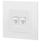 Розетка 2хRJ45, Эра Elegance, белый, 14-3108-01