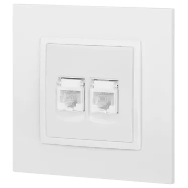 Розетка 2хRJ45, Эра Elegance, белый, 14-3108-01