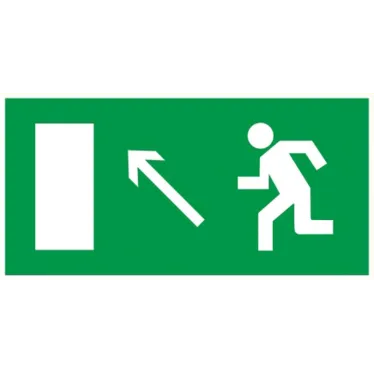Этикетка самоклеящаяся 100х50мм Направление к эвакуационному выходу налево вверх