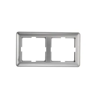 W59 Рамка 2 поста матовый хром