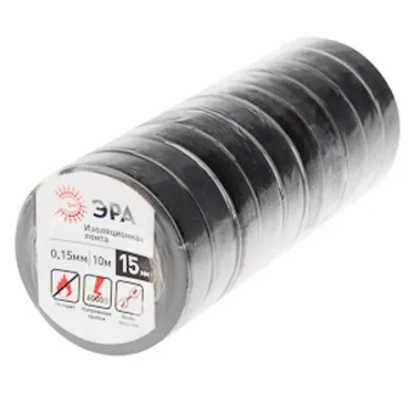 Изолента ПВХ 15мм*10м черная (10/500/16000)