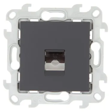 Розетка телефонная RJ11, графит