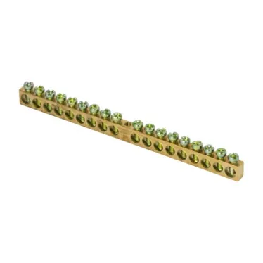 Шина PEN ноль-земля 6х9мм 18 отверстий латунь крепеж по центру PROxima