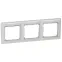 VALENA Рамка 3 поста горизонтальный монтаж белая/серебро