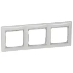 VALENA Рамка 3 поста горизонтальный монтаж белая/серебро