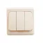 ЭТЮД Выключатель трехклавишный скрытый бежевый