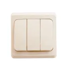 ЭТЮД Выключатель трехклавишный скрытый бежевый
