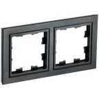 BRITE Рамка 2 поста РУ-2-БрЧ черный