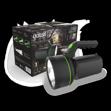 Фонарь светодиодный прожекторный 7 Вт 200 лм Черный IP42 аккумуляторный Li-ion 3000мАч GFL Gauss