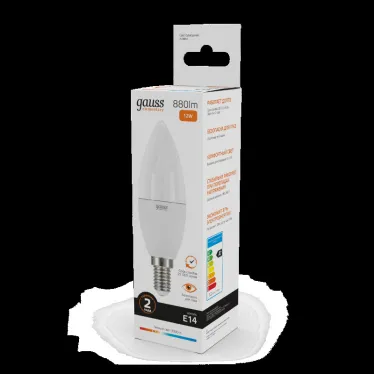 Лампа светодиодная LED 12 Вт 880 лм 3000К свеча теплый E14 AC 220В Elementary Gauss