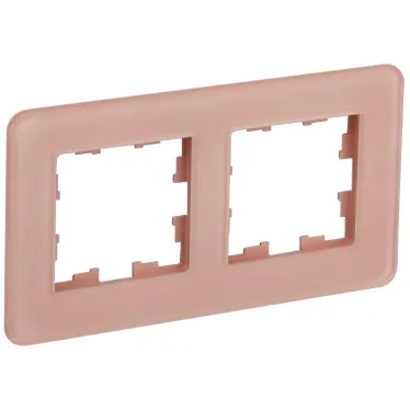 BRITE Рамка 2 поста РУ-2-2-Бр стекло дымчатый RE IEK