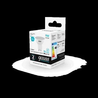 Лампа светодиодная LED 9 Вт 660 лм 4100К софит MR16 нейтральный GU10 AC 220В Elementary Gauss