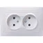 КВАРТА Розетка двойная без заземления сошторками 10А белый