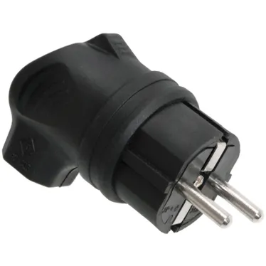 ОМЕГА Вилка угловая каучук 16А 2Р+E IР44