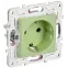 SKANDY Розетка с заземлением с защитными шторками 16А безвинтовое крепление SK-R06G мятный IEK