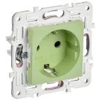 SKANDY Розетка с заземлением с защитными шторками 16А безвинтовое крепление SK-R06G мятный IEK