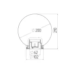 НТУ 02-60-201 , шар белый призма D-200 mm (6/90)