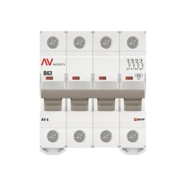 Выключатель автоматический AV-6 4P 63A (B) 6kA AVERES