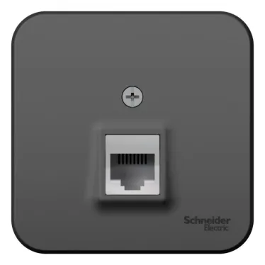 Розетка BLANCA наружная телефонная RJ11, с изолирующей пластиной, антрацит